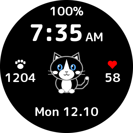 Tuxedo Cat Clock · Screenshot 2
