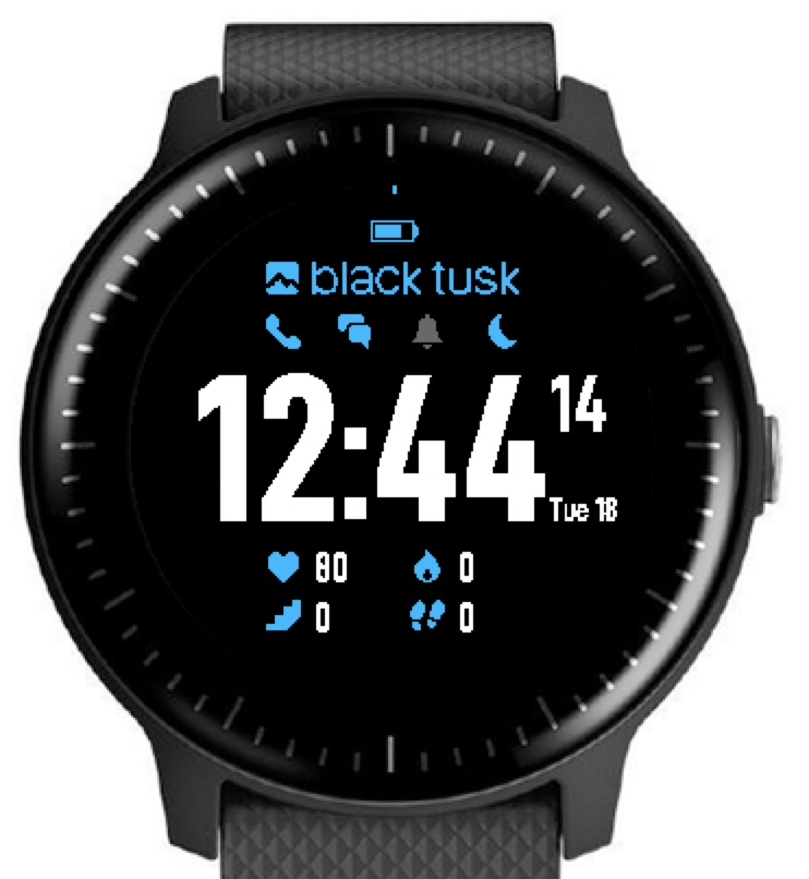 BlackTusk Digital Garmin watch face