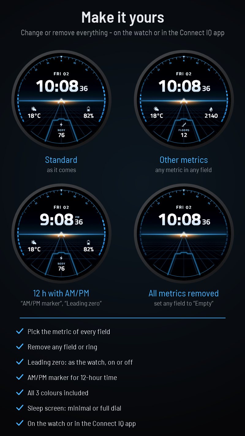 Horizon - Flight HUD Digital Watch Face · Captura 2