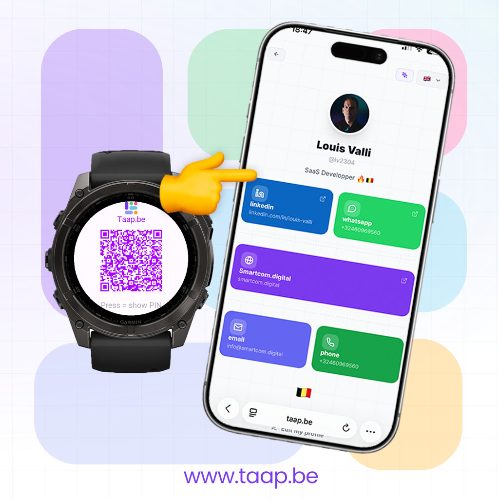 Taap.be: Your Digital Business Card on Your Wrist · Screenshot 2