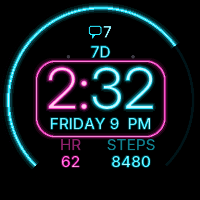 Neon Bar Watch Face - Glowing Neon Sign · Screenshot 0