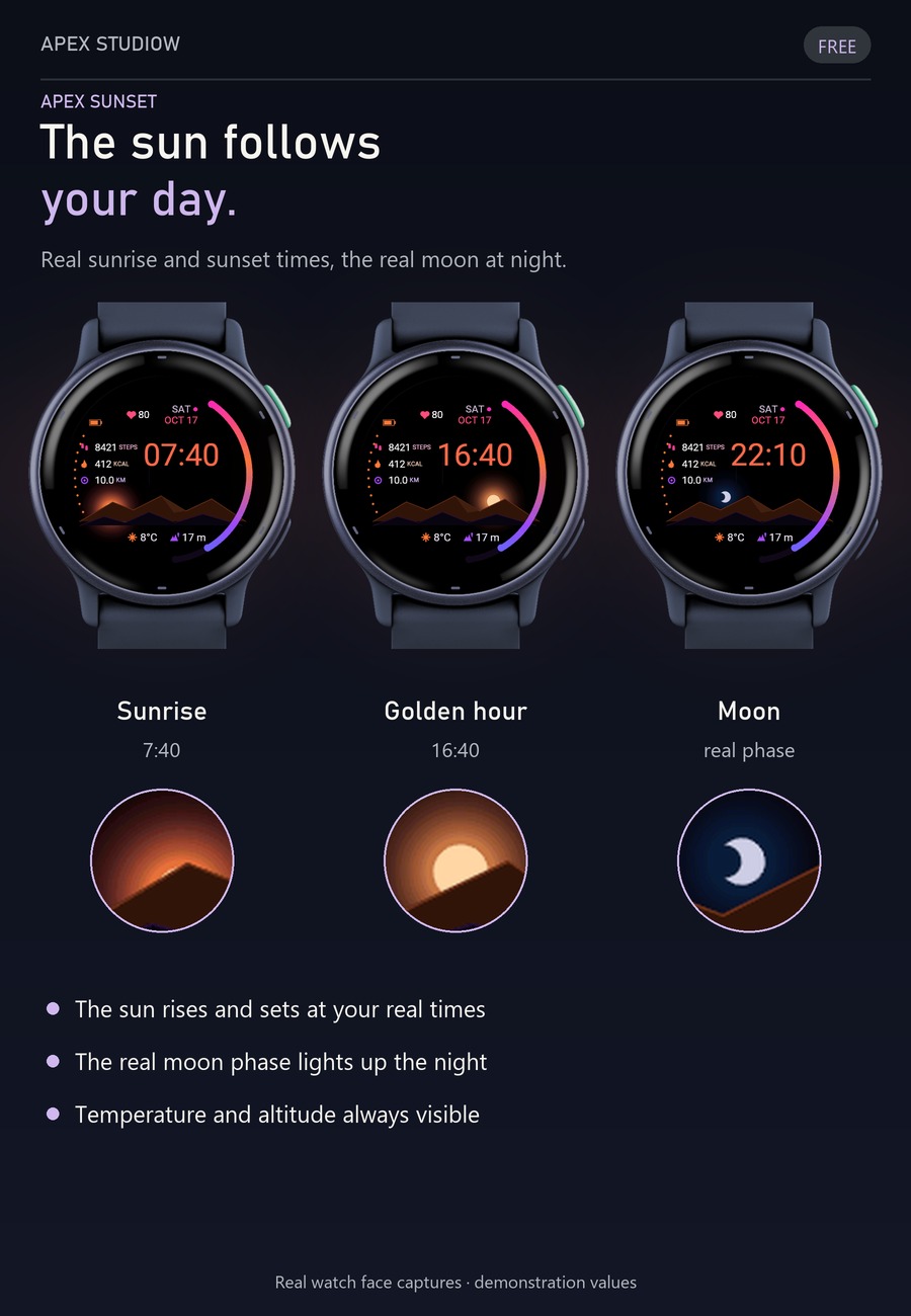 APEX SUNSET LIVING SUN AMOLED ALWAYS-ON · Screenshot 3