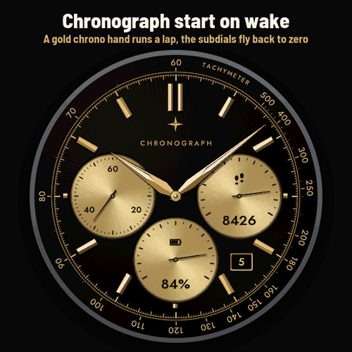 Astra Chrono Noir Pro – Cronografo oro animato · Screenshot 1