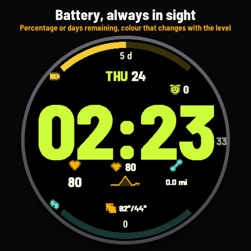 Astra Run Pro – 跑者表盘，大数字与电量 · Screenshot 1