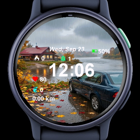 View Car Parked Rain Next River · Screenshot 2