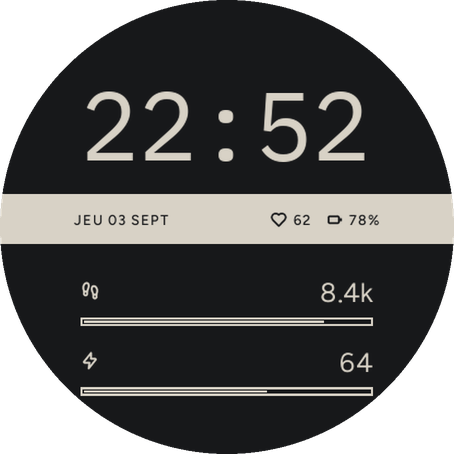 Bands - Digital Status Watch Face · Screenshot 2