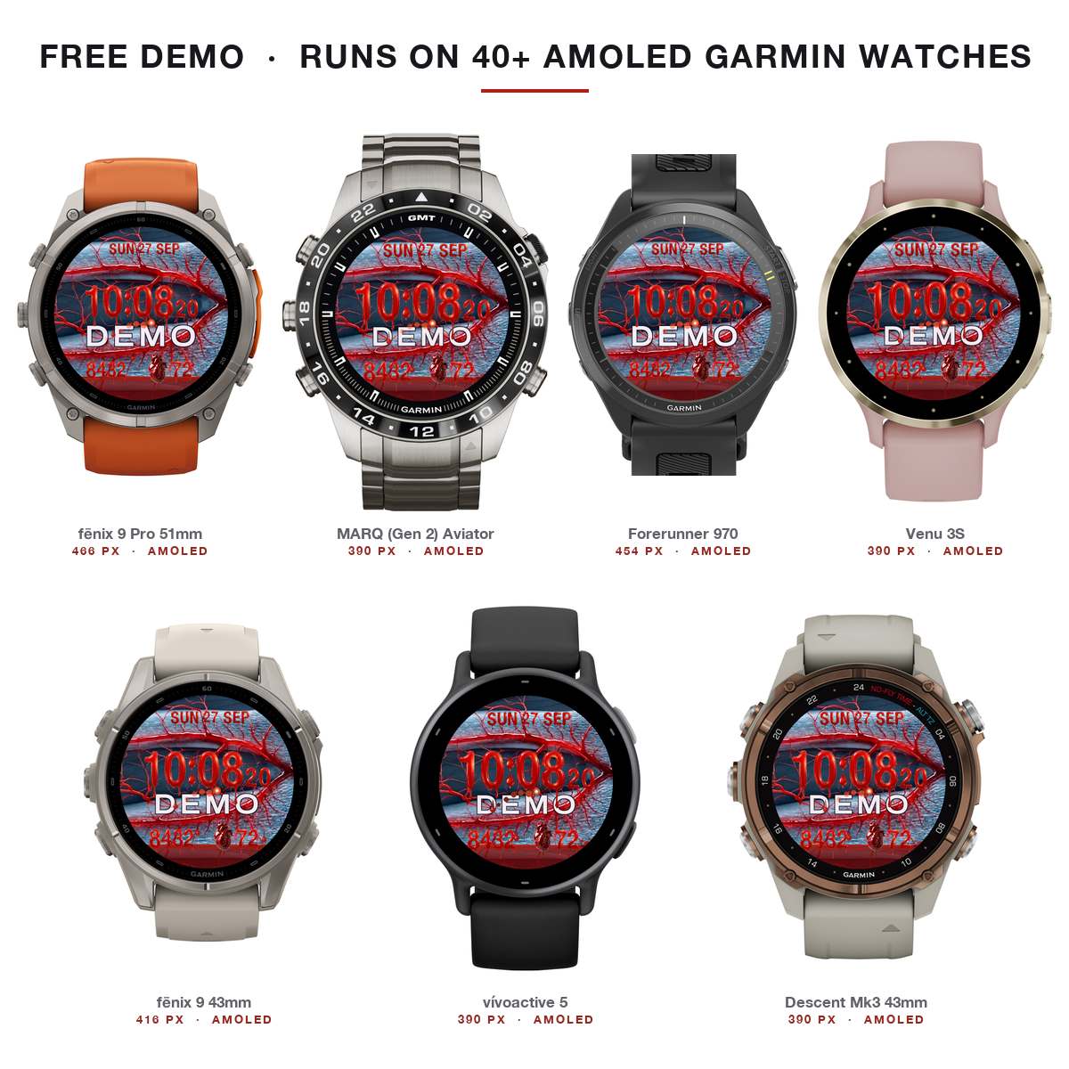 X-Ray Blood Hourglass Demo — Free Watch Face · 스크린샷 1
