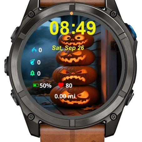 Close Up Three Carved Pumpkins · Screenshot 0