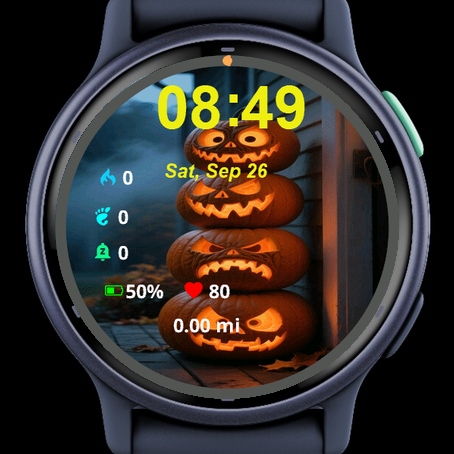 Close Up Three Carved Pumpkins · Screenshot 2