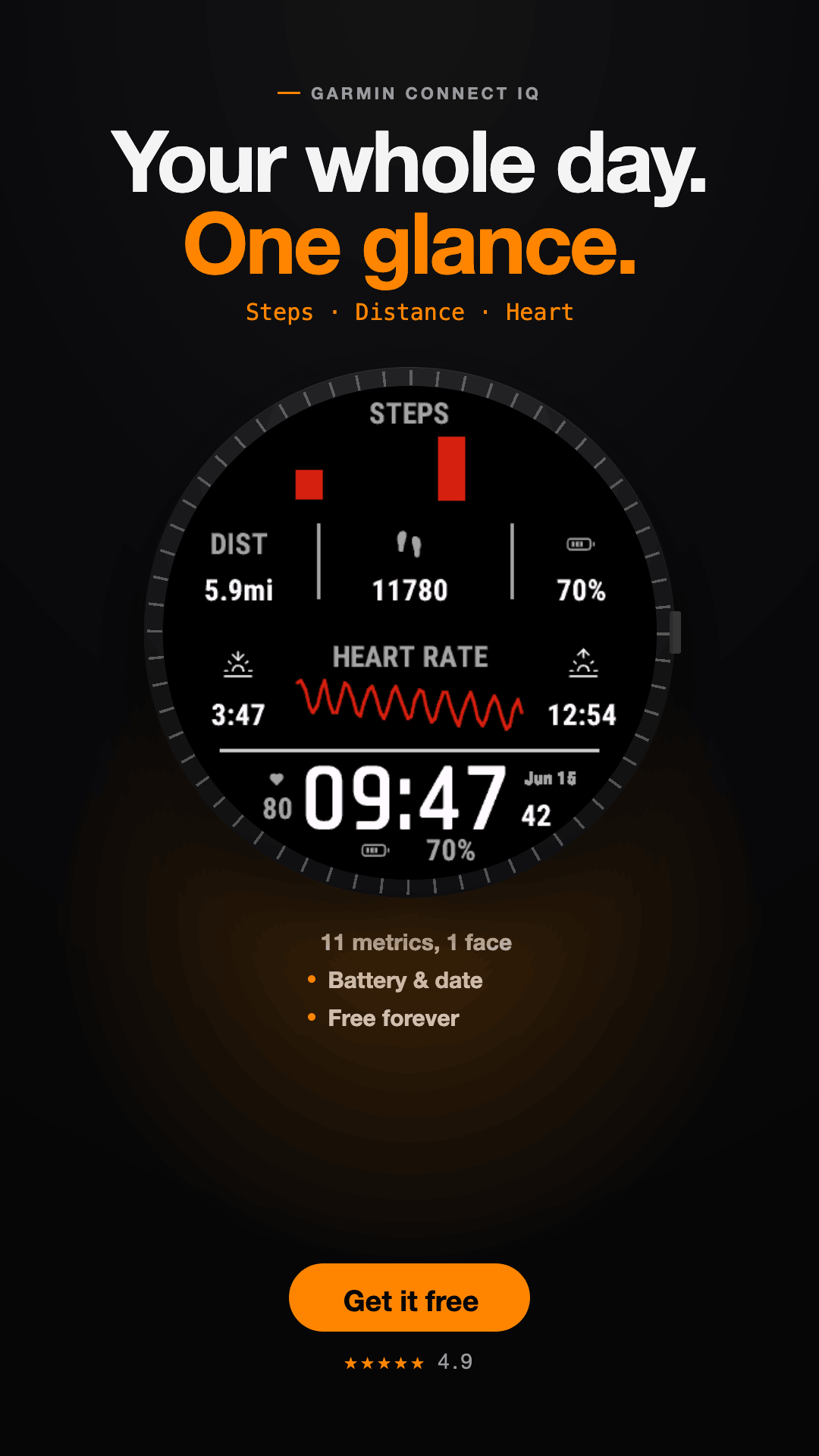 Pulse - Free, Data-Rich Watchface · Screenshot 1