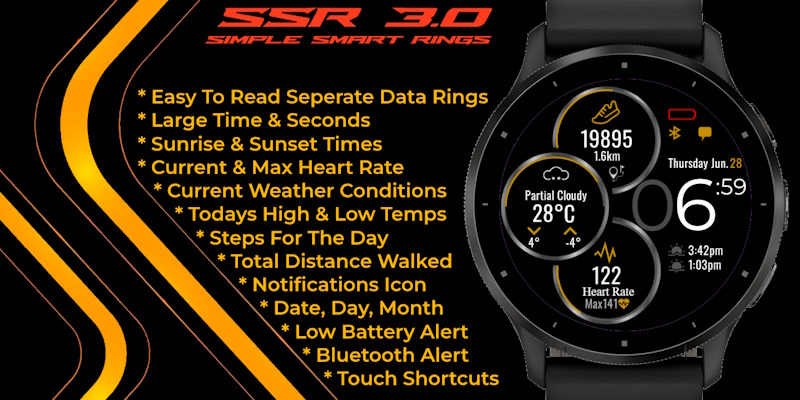 SSR-Simple Smart Rings-Weather Steps Heart Digital · Screenshot 0