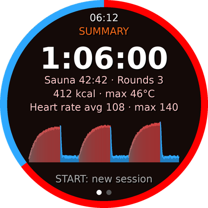Sauna – rundy, tętno, temperatura · Zrzut ekranu 3