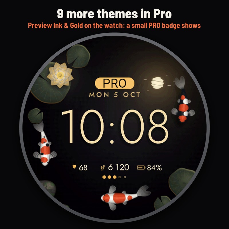Astra Koi Free – 动态禅意日式锦鲤表盘 · Screenshot 2