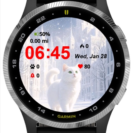 White Cat Walking Through Snowy 3