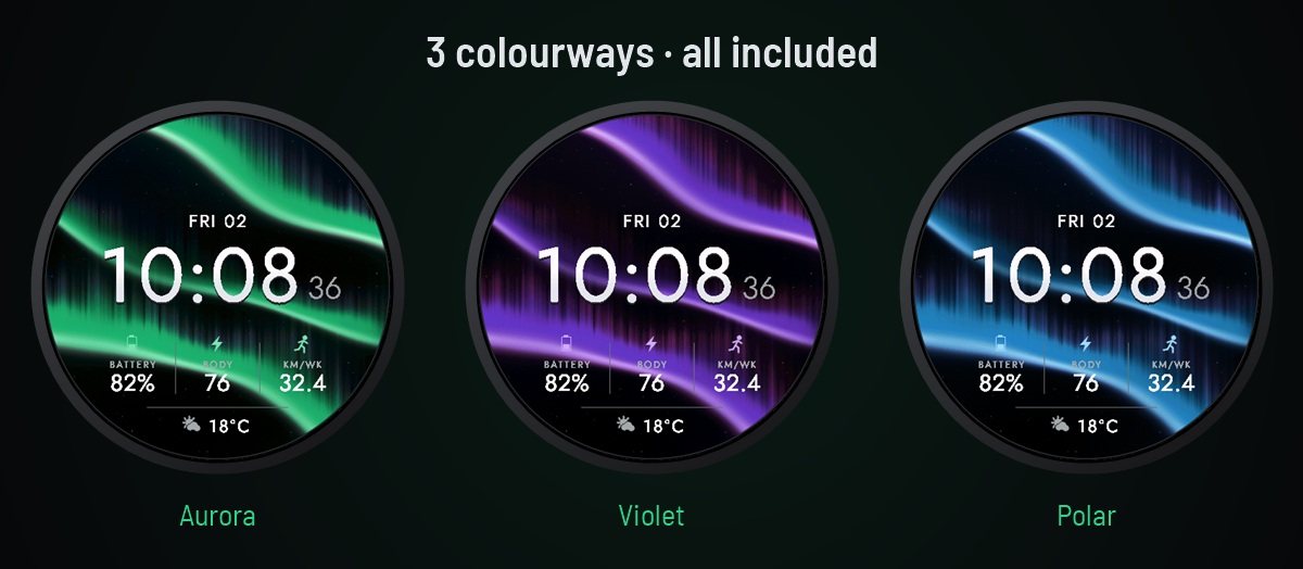 Aurora - Northern Lights Digital Watch Face · Screenshot 1