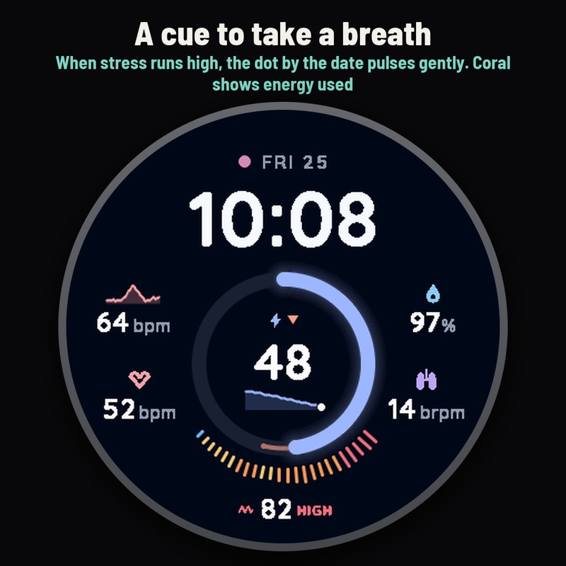 Astra Vital Pro – 压力与 Body Battery 表盘 · Screenshot 2