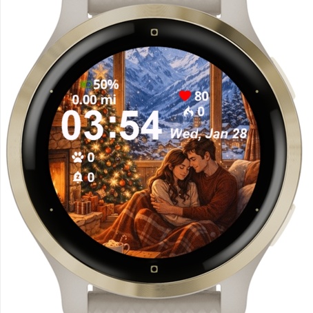 Couple Sitting Couch Front Christmas 3