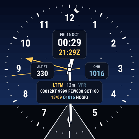 Aviator GMT METAR – Pilot Watch Face · Screenshot 2