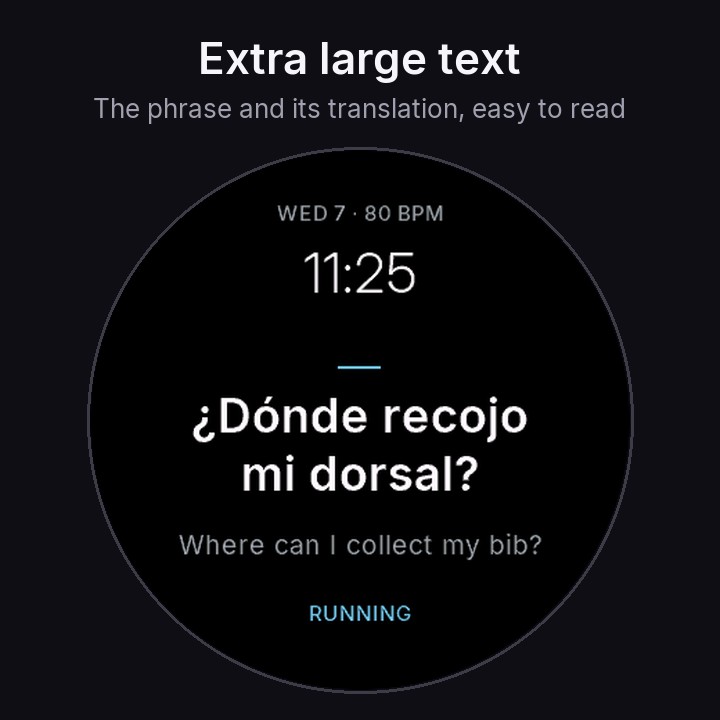 Stride Words Watch Face - Learn Spanish Daily · Screenshot 3