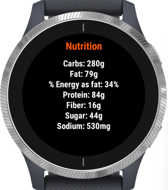 Net Calories/kJ · Screenshot 2