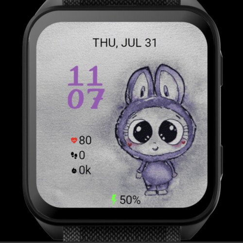 Labubu Bunny Suit – Cute Purple Watch Face · Screenshot 0