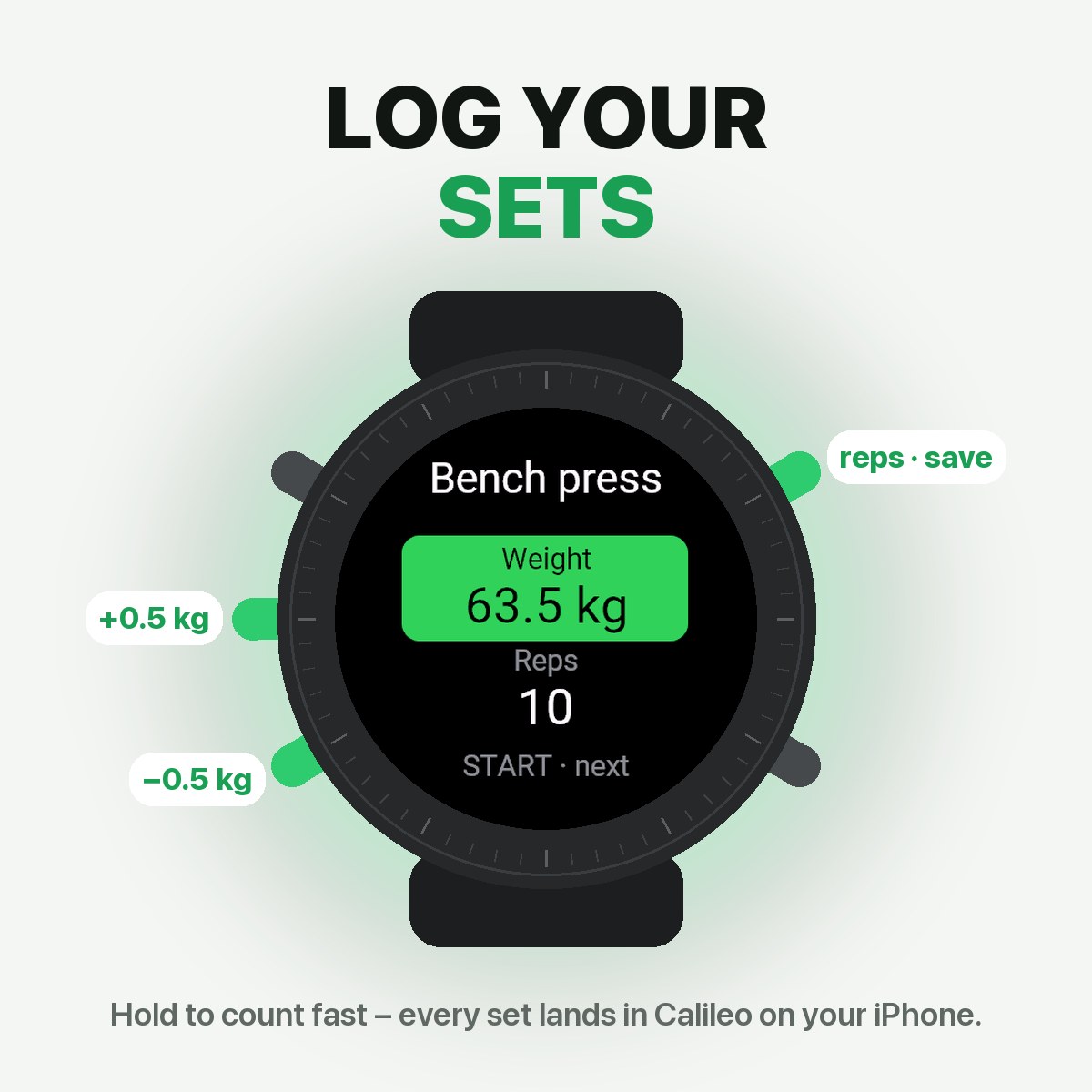 Calileo: Sets, Rest Timer & Cardio · Screenshot 1