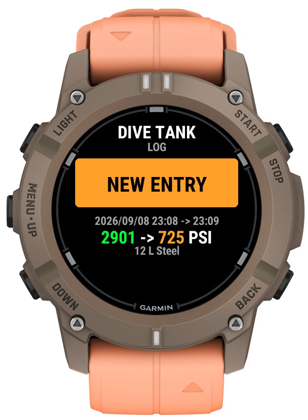 Dive Tank Log · Screenshot 2