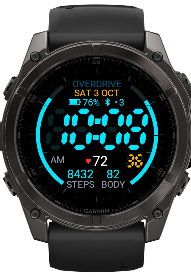 OVERDRIVE — Neon Digital HUD Watch Face · Screenshot 0