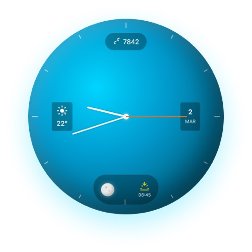 Aqua Minimal – AMOLED Analog Watch Face · Screenshot 1