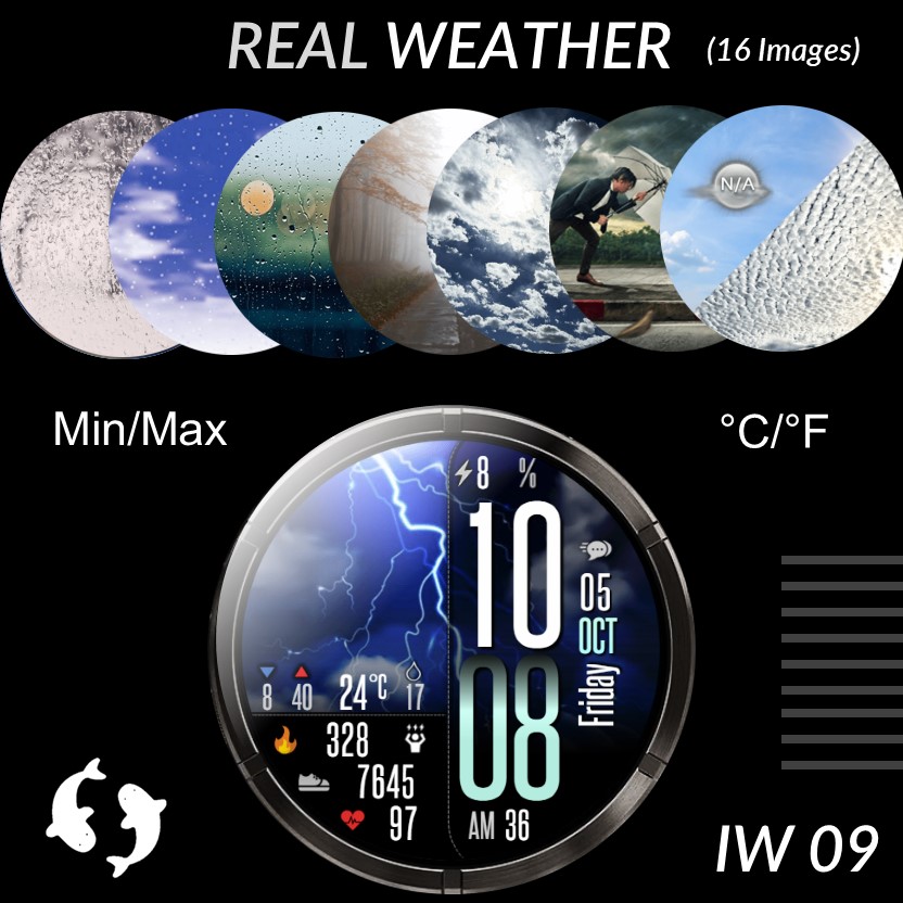 IW09 Weather Big Bold watch face screenshot 4