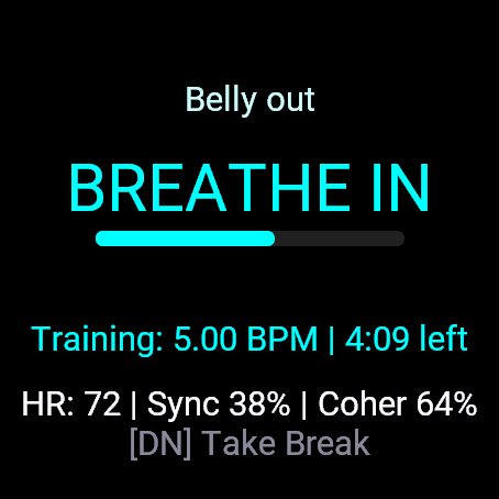 Peak Frequency: HRV Resonance Breath Pacer · Screenshot 2