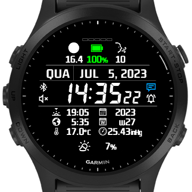 Oaky Digital Compact Garmin watch face