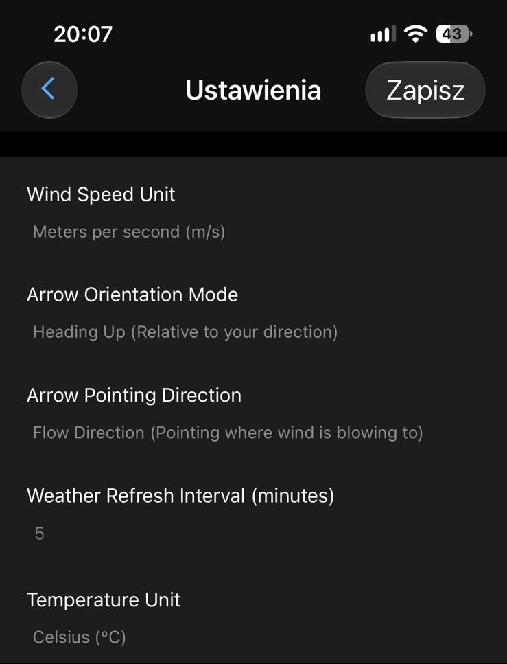 Wind Direction - Activity Field · Screenshot 2