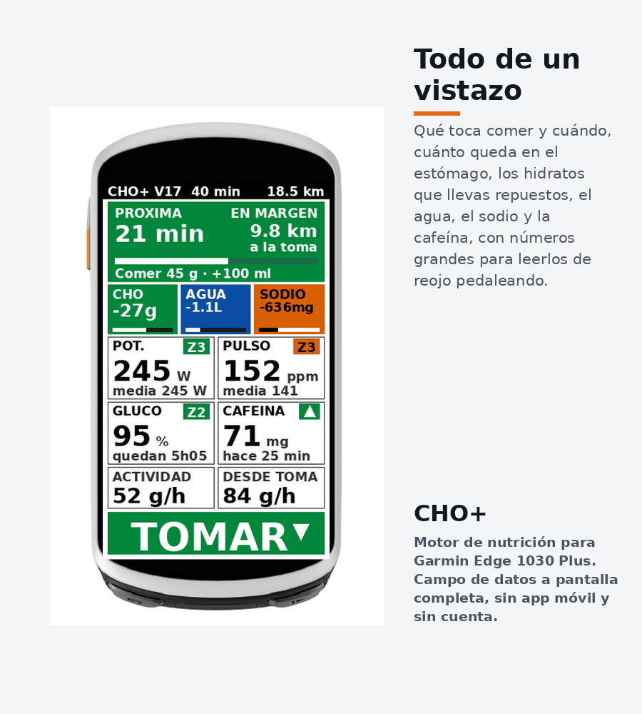 Controla tu nutrición sobre la bici · Screenshot 0