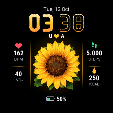 Sunflower – Blooming Step Watch Face · Screenshot 0