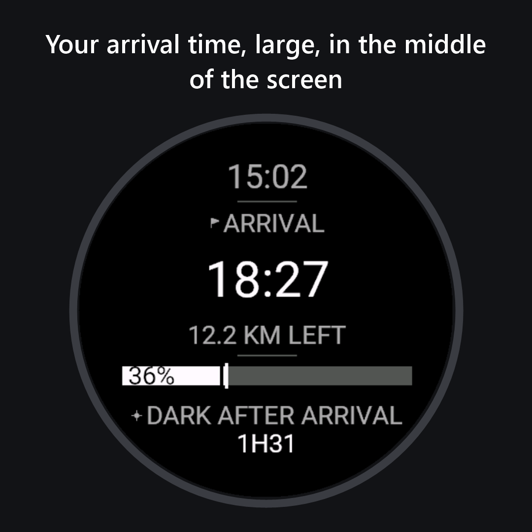 WaySense - Arrival Time (ETA), Sunset & Rain · Screenshot 0