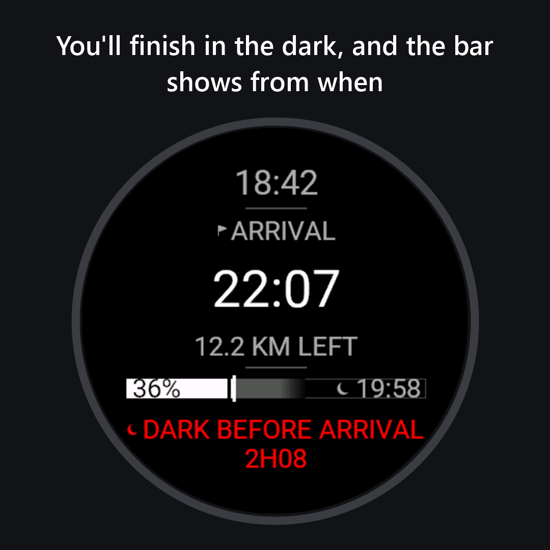 WaySense - Arrival Time (ETA), Sunset & Rain · Screenshot 1