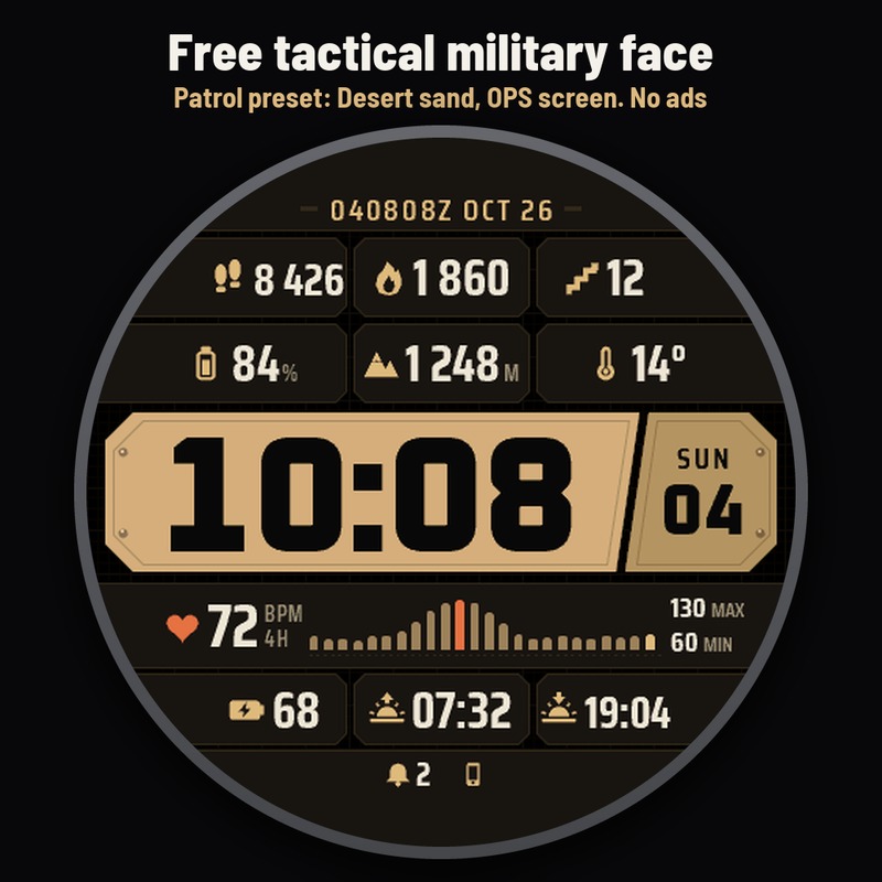 Astra Outpost Free – 战术军用表盘 · Screenshot 0