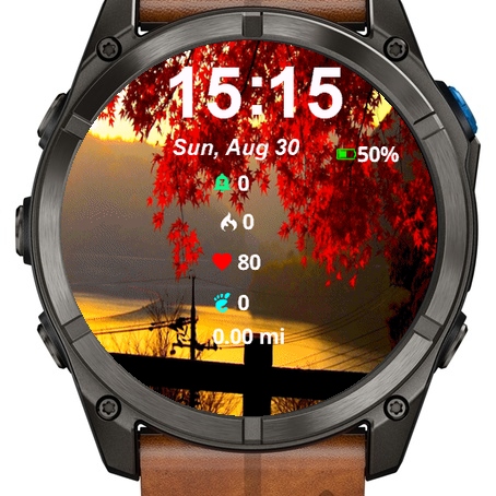 View Sun Setting Red Leaves · Screenshot 1