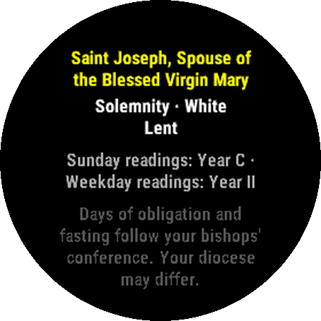 Catholic Calendar · Screenshot 2