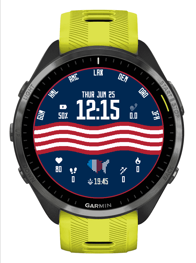 Brave American: Minimalist Digital Garmin watch face