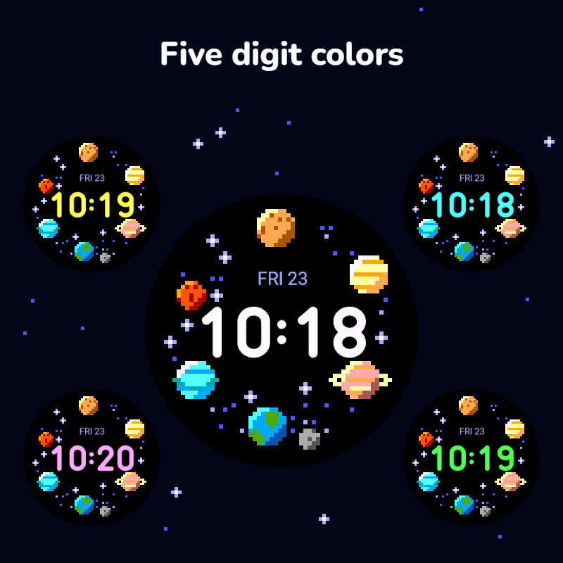 Pixel Planets - Retro Space Watch Face · Screenshot 1