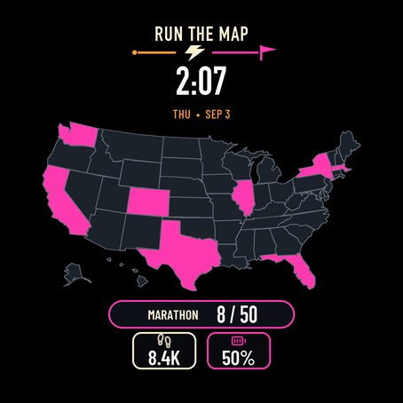 Run the Map - 50 State Race Tracker · Screenshot 1
