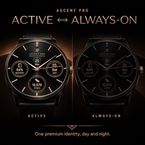 Ascent Pro: Luxury Analog Watch Face · Screenshot 2