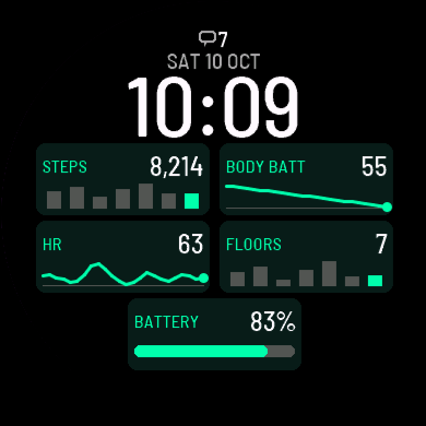 Trendline Watch Face - Data with 7-Day Trends · Screenshot 2