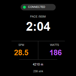 FTMS Rower Metrics. · Screenshot 0