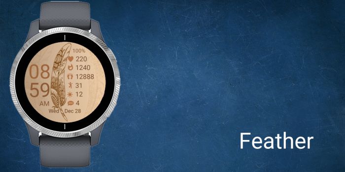 Feather Garmin watch face