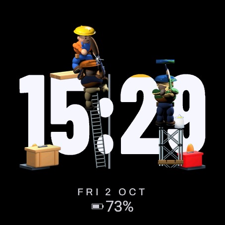 Tiny Clock Workers – Animated Construction Crew · Screenshot 0