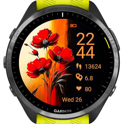 Red Poppy Art Watch Face G · Screenshot 4