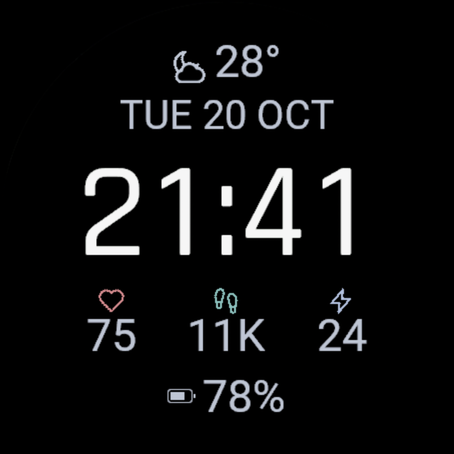 Noir: the AMOLED watch face you can actually read. · Screenshot 1